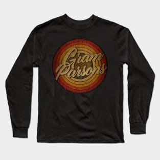 arjunthemaniac,circle vintage retro faded Gram Parsons Long Sleeve T-Shirt